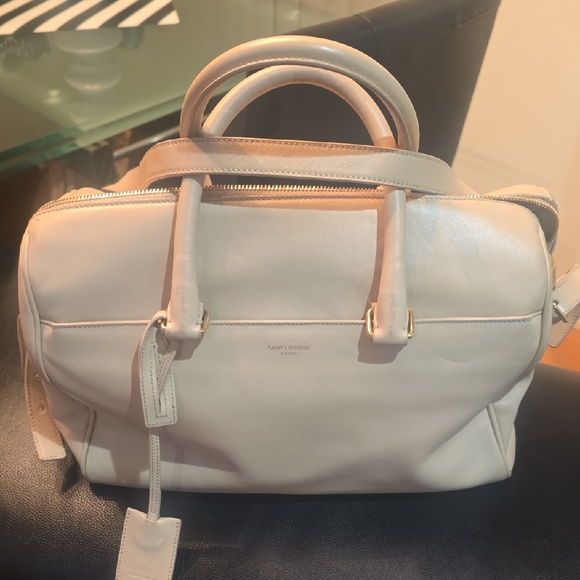 Saint Laurent Cream Satchel Leather Bag AUTHENTIC - Picture 1 of 13